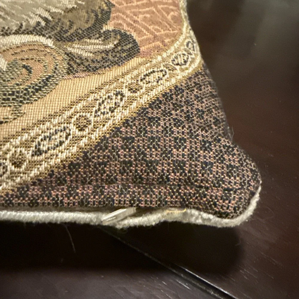 Vintage Handmade Decorative Throw Pillow Persian Cats Playing 9
